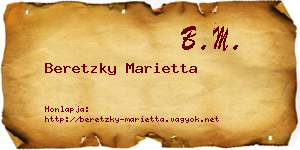 Beretzky Marietta névjegykártya